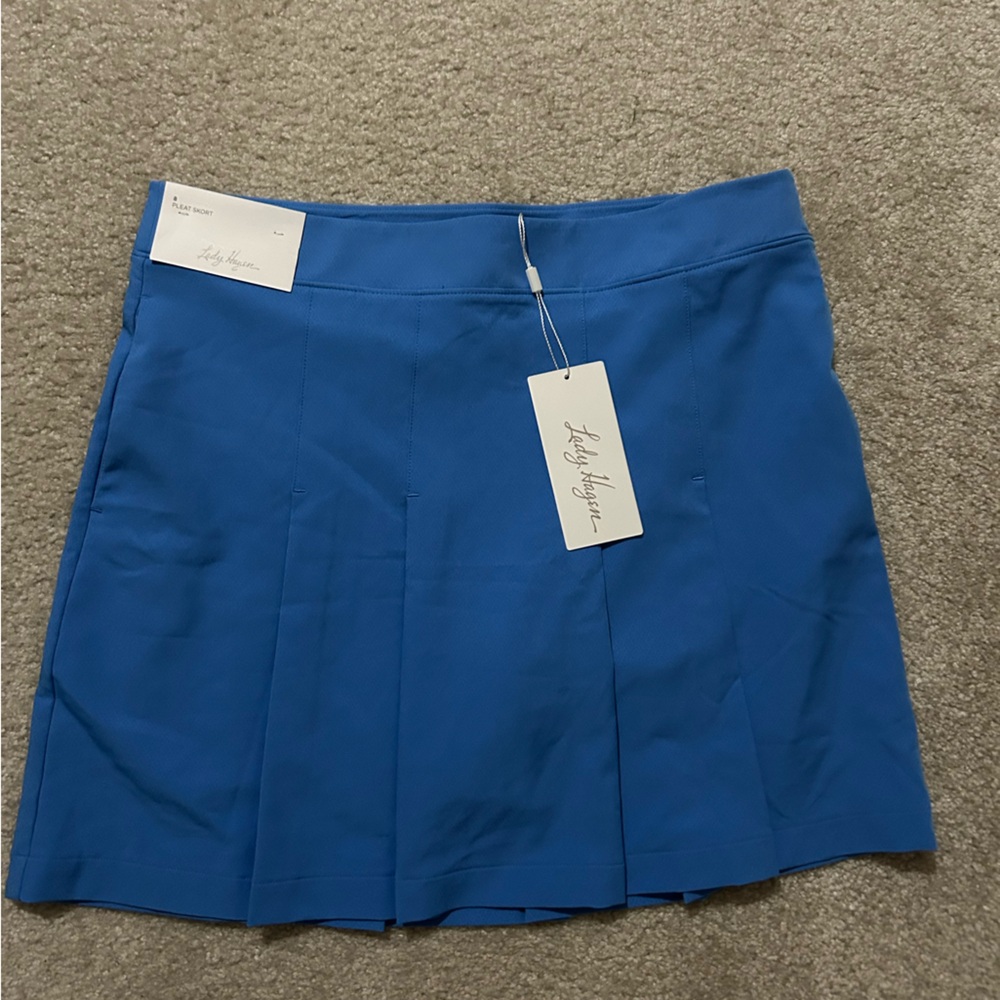 NWT Lady Hagen 16” blue pleated golf skort with pockets